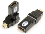 Mini HDMI male to HDMI A female adaptor,rotating 360˚

