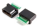 HDMI A female PCB board wire solder type + The sheath

