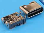 6P SMD USB 3.1 type C connector female socket