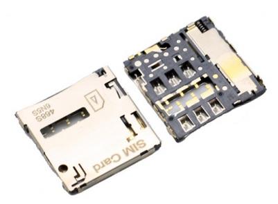 Micro SIM Card Connector,6P＋2P With Switch,PUSH PUSH,H1.27mm