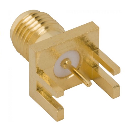 MMCX Female RF Coaxial Connector - Solder Type, Edge Launch / Surface Mount PCB Jack