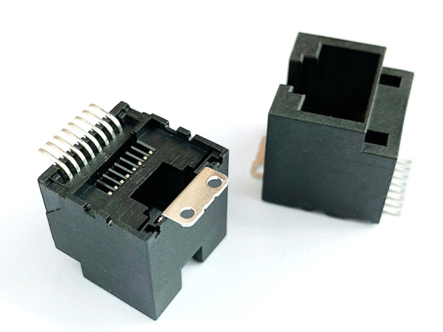 RJ45-8P8C SMD Jack Horizontal,Mid Mount H4.2mm with LED manufacturer ...