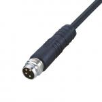 M8 Plug Male Connector With 24AWG Cable,Straight,Snap-in type