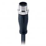 M12 male straight connector molded with 22AWG cable,A B C D coding