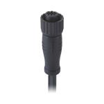 M12 female straight connector molded with 22AWG cable,A B C D coding,plastic screw