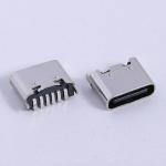 6P Vertical SMD L=5.1/5.5/6.5/6.8mm USB 3.1 type C connector female socket