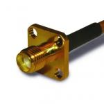 4-Hole Flange Panel Mount SMA Cable Connector Straight(Jack,Female,50Ω) RG-316