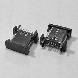 16P DIP Vertical USB 3.1 type C connector female socket L9.3mm