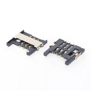 6P SIM Card Connector,PUSH PULL,H1.90mm