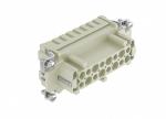 Female Inserts,Contacts 16+PE,Crimp connection,16A 500V