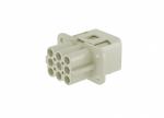 Male Inserts,Contacts 8+PE,Crimp connection,16A 500V