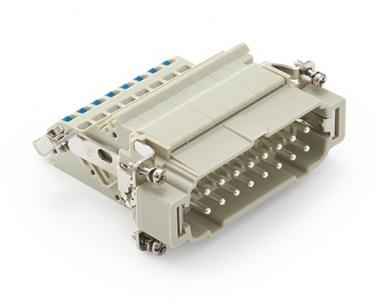 Male Inserts,Contacts 16+PE,Spring connection(quick),16A 500V