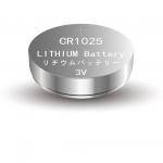 Li-MnO2 Coin Battery CR1025,3V 30mAh,Temperature -20℃ ~ +70℃