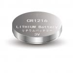 Li-MnO2 Coin Battery CR1216,3V 25mAh,Temperature -20℃ ~ +70℃