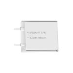 Lithium manganese pouch battery,Size 2.3*43.0*49.0mm,3V 800mAh,Temperature -20℃ ~ +70℃