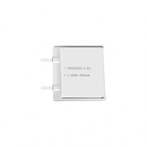Lithium manganese pouch battery,Size 2.2*36.0*30.0mm,3V 400mAh,Temperature -20℃ ~ +70℃