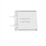 Lithium manganese pouch battery,Size 3.4*31.0*31.0mm,3V 600mAh,Temperature -20℃ ~ +70℃