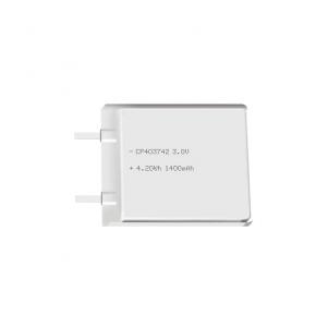 Lithium manganese pouch battery,Size 4.0*38.0*43.0mm,3V 1400mAh,Temperature -20℃ ~ +70℃