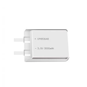 Lithium manganese pouch battery,Size 8.0*37.0*49.0mm,3V 3000mAh,Temperature -20℃ ~ +70℃