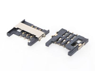 6P SIM Card Connector,PUSH PULL,H1.90mm