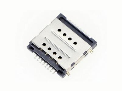 Double SIM Card Connector,PUSH PULL,H3.0mm