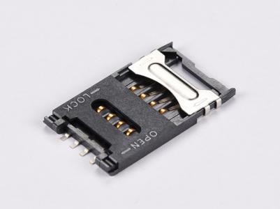 6P & 8P SIM Card Connector Hinged type,H2.5mm